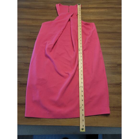 Trina Turk Felisha Front Pleat Halter Dress Pink Crepe Size 0 NWOT - Picture 12 of 13